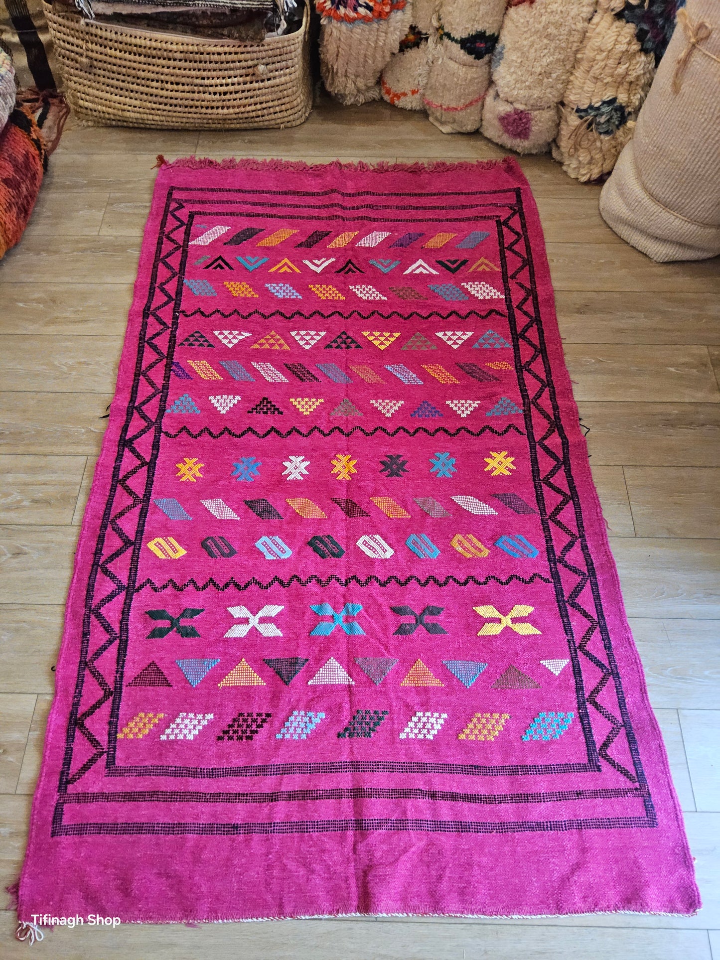 Tapis berbère - Kilim de Taznakht velours 1.93m x 1.13m