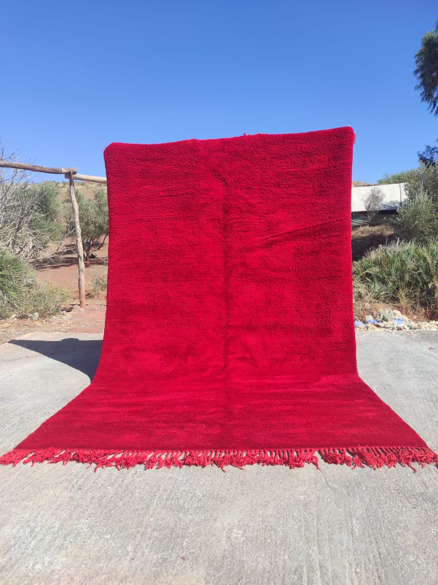 Tapis berbère - Beni M'rirt-Rouge vif- Disponible sur-mesure