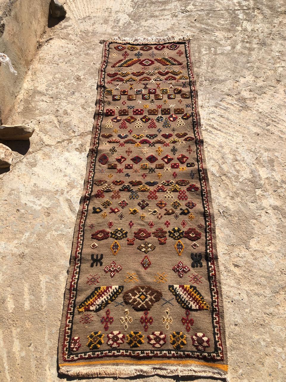 Tapis berbère - Kilim de Taznakht 2.55m x 0.77m