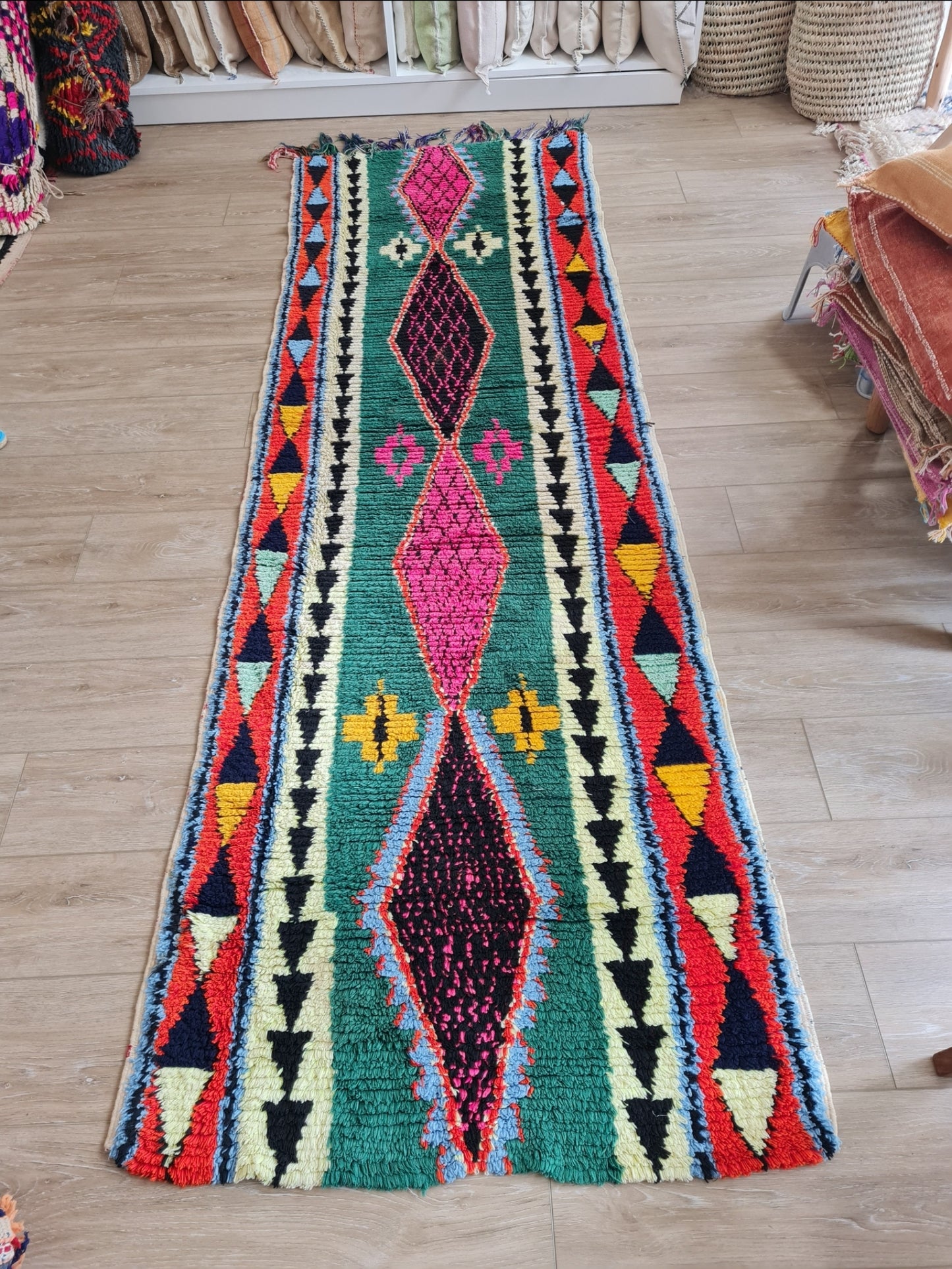 Tapis berbère - Boucherouite 2.60m x 0,83m